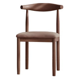 Faux Leather Linen Open Low Back Dining Side Chair Image - 5