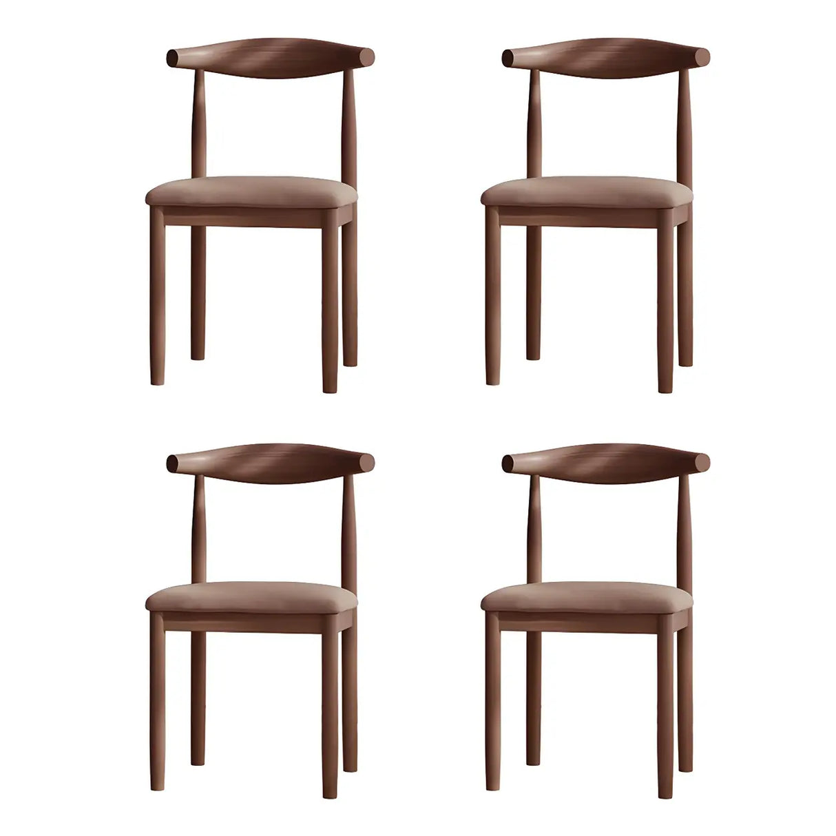 Faux Leather Linen Open Low Back Dining Side Chair Image - 61