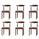Faux Leather Linen Open Low Back Dining Side Chair Image - 62