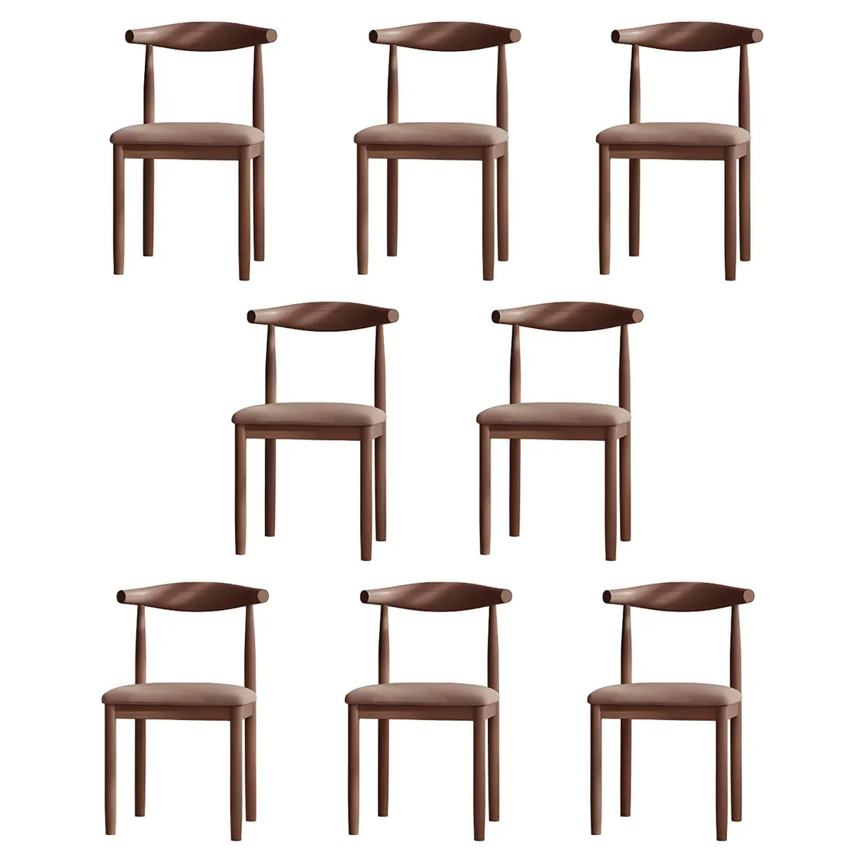 Faux Leather Linen Open Low Back Dining Side Chair Image - 63