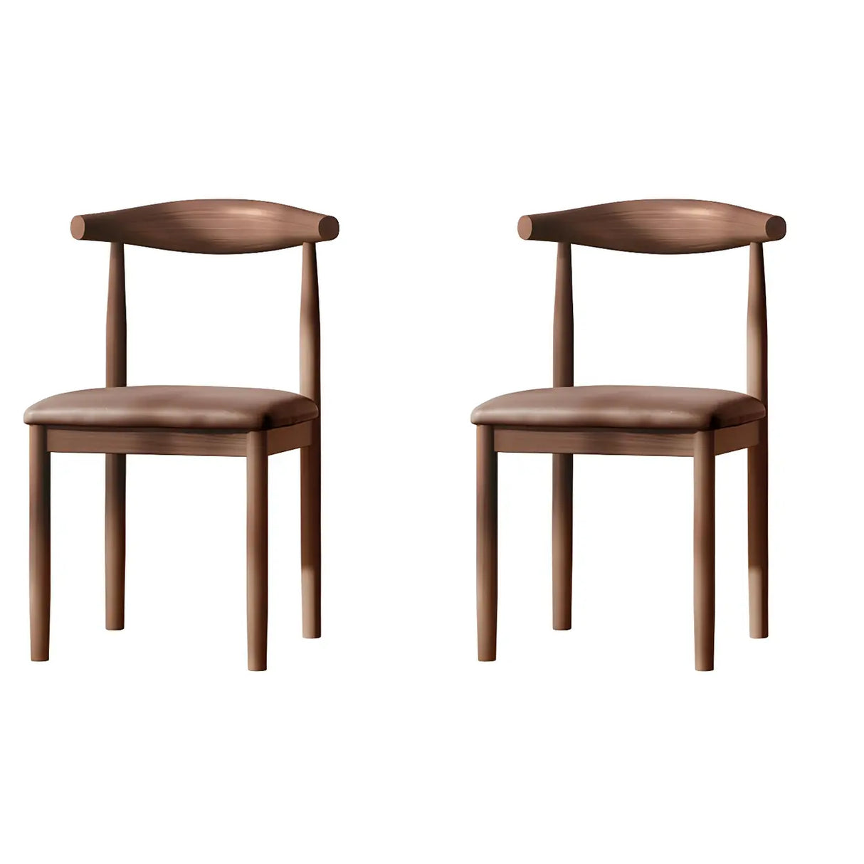 Faux Leather Linen Open Low Back Dining Side Chair Image - 64