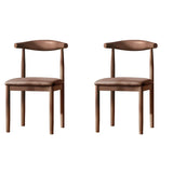 Faux Leather Linen Open Low Back Dining Side Chair Image - 64