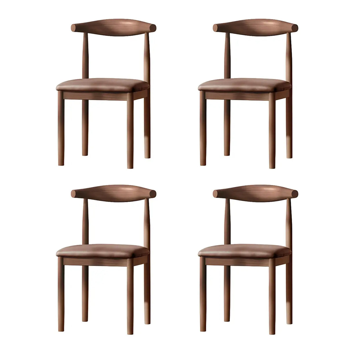 Faux Leather Linen Open Low Back Dining Side Chair Image - 65