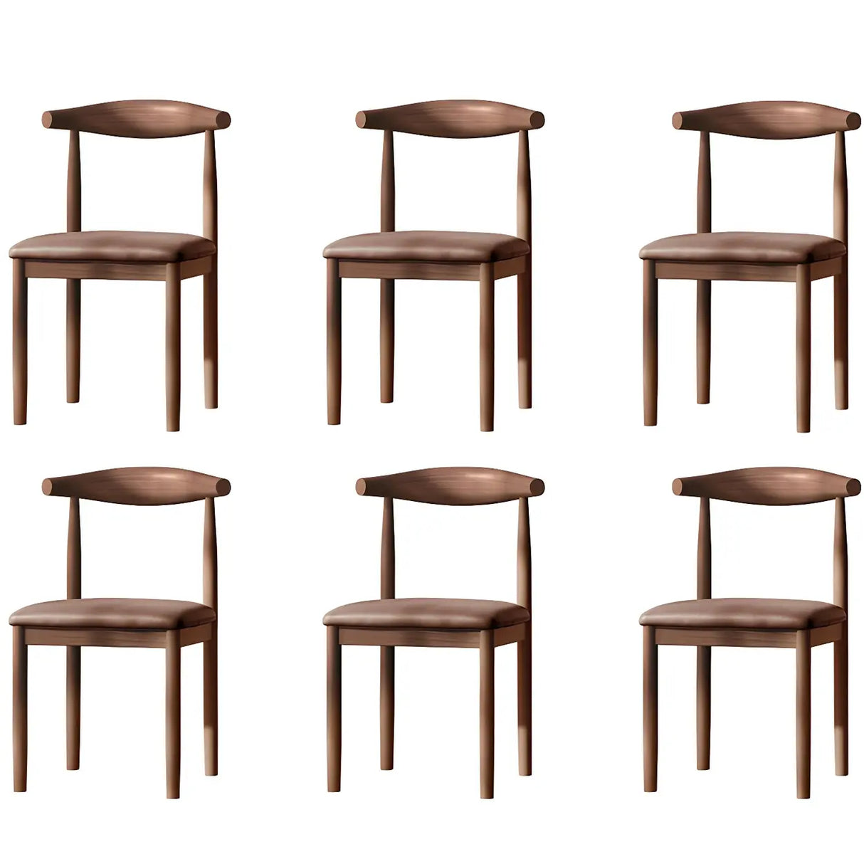 Faux Leather Linen Open Low Back Dining Side Chair Image - 66