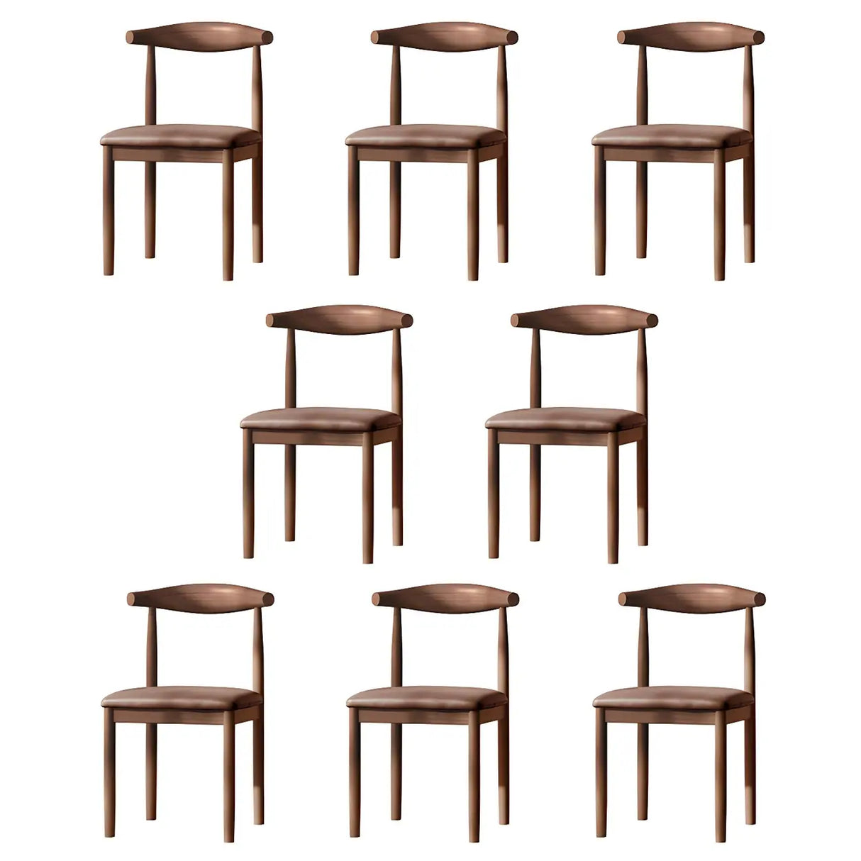 Faux Leather Linen Open Low Back Dining Side Chair Image - 67