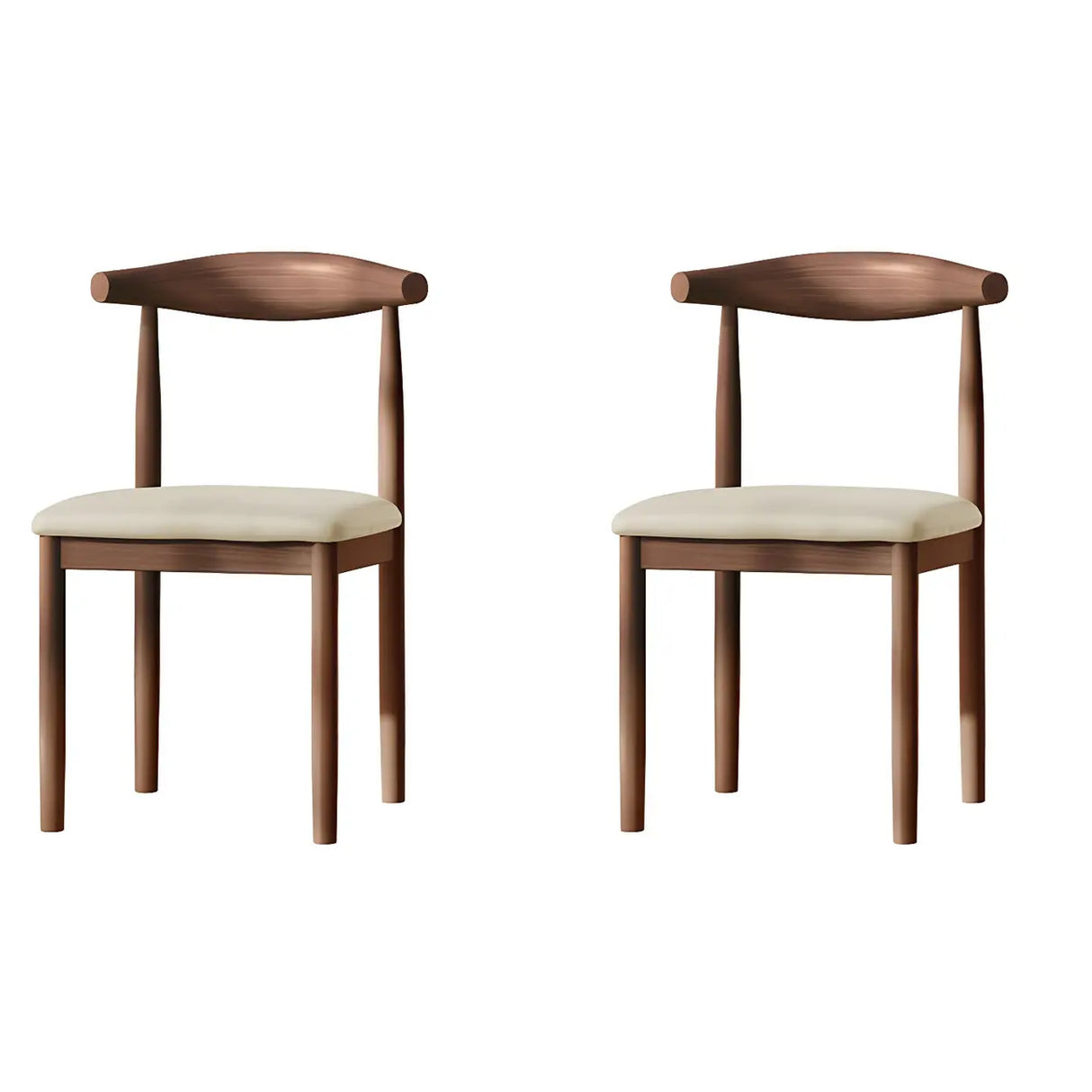 Faux Leather Linen Open Low Back Dining Side Chair Image - 68