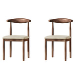 Faux Leather Linen Open Low Back Dining Side Chair Image - 68