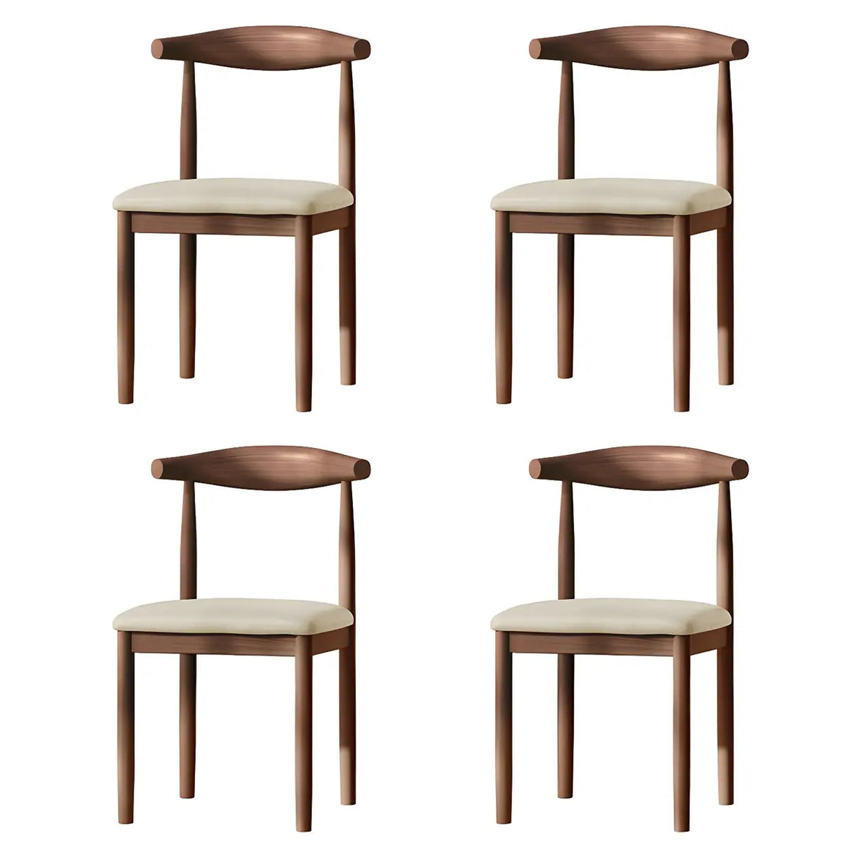 Faux Leather Linen Open Low Back Dining Side Chair Image - 69