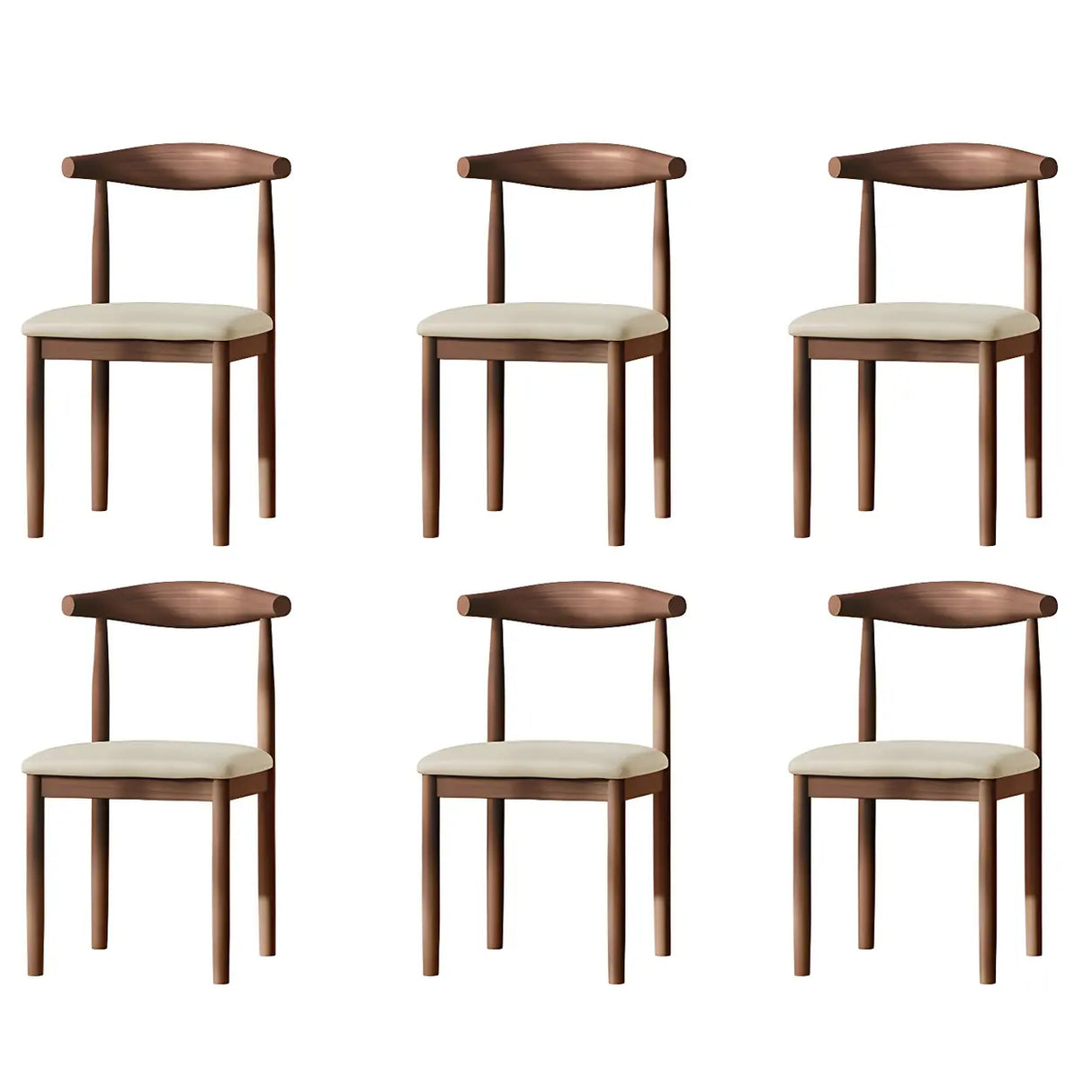 Faux Leather Linen Open Low Back Dining Side Chair Image - 70