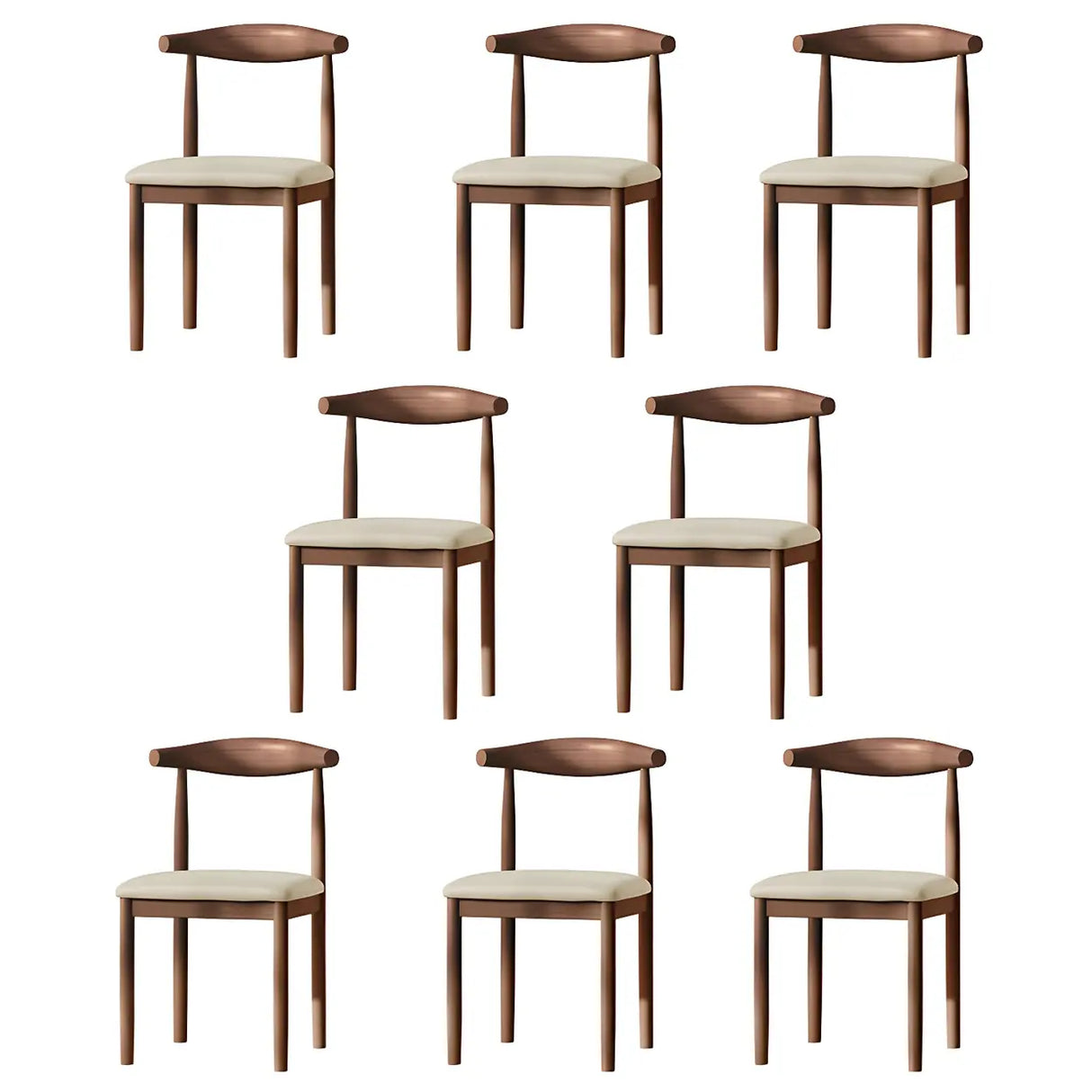 Faux Leather Linen Open Low Back Dining Side Chair Image - 71