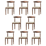 Faux Leather Linen Open Low Back Dining Side Chair Image - 71