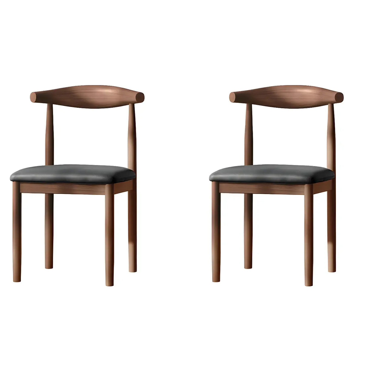 Faux Leather Linen Open Low Back Dining Side Chair Image - 72