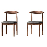 Faux Leather Linen Open Low Back Dining Side Chair Image - 72