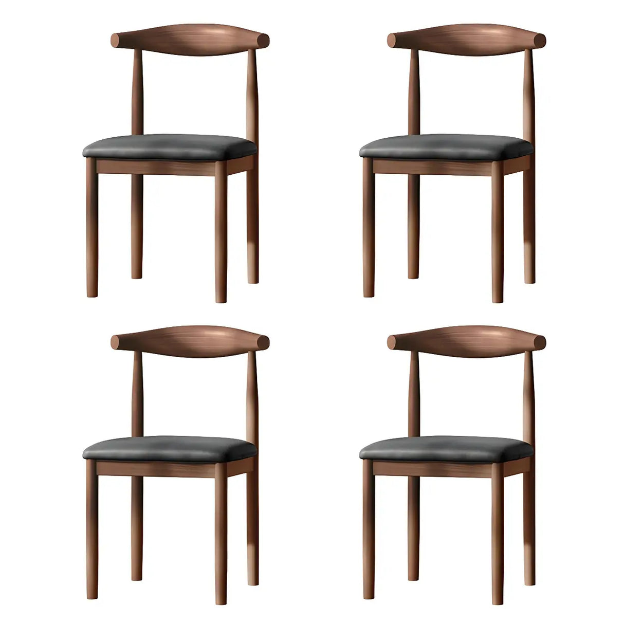 Faux Leather Linen Open Low Back Dining Side Chair Image - 73