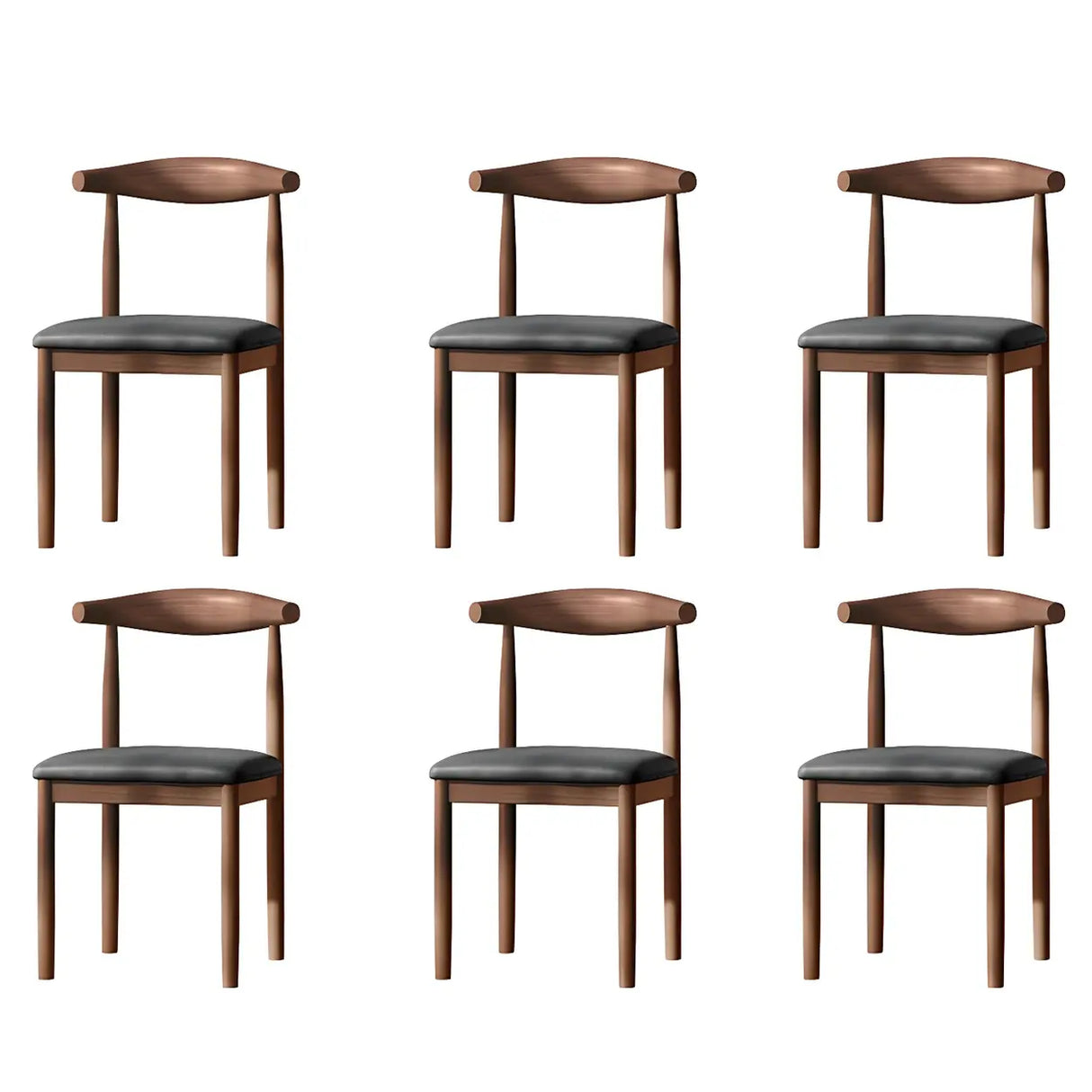 Faux Leather Linen Open Low Back Dining Side Chair Image - 74