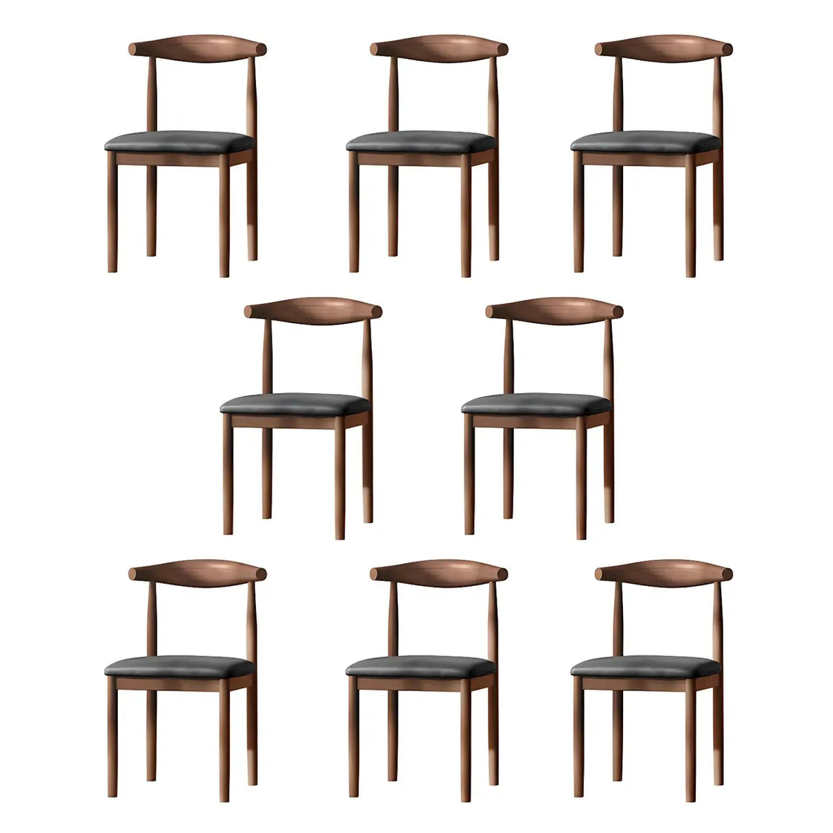 Faux Leather Linen Open Low Back Dining Side Chair Image - 75