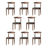 Faux Leather Linen Open Low Back Dining Side Chair Image - 75