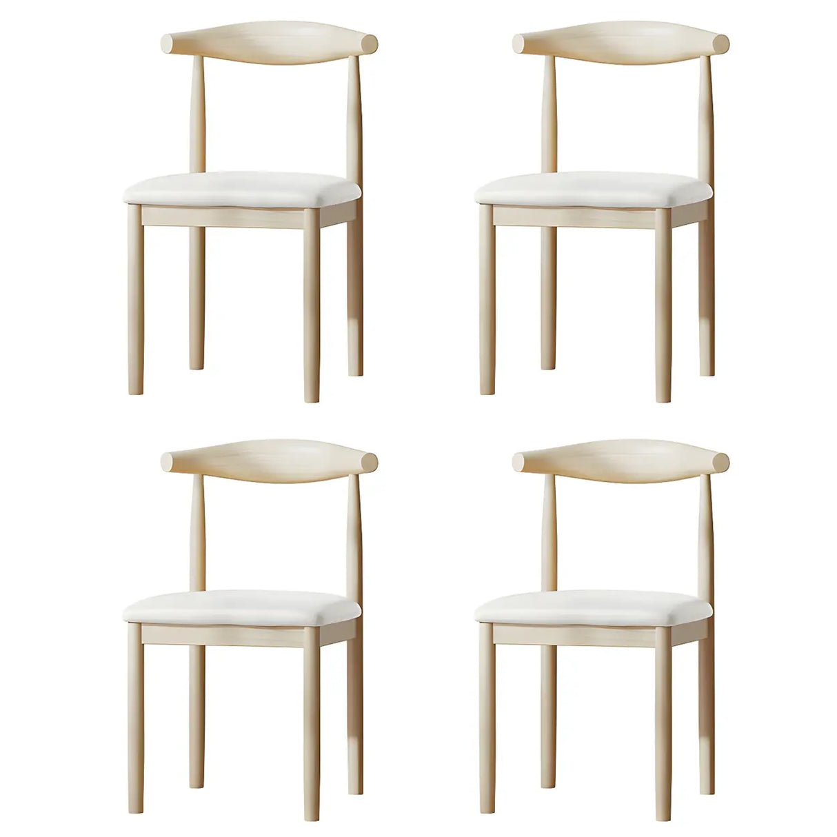 Faux Leather Linen Open Low Back Dining Side Chair Image - 76