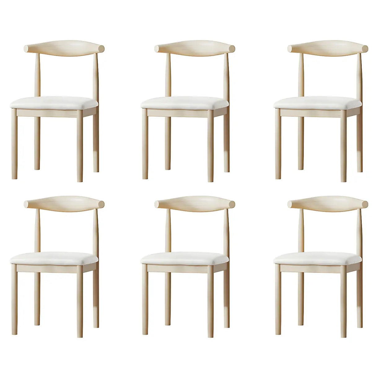 Faux Leather Linen Open Low Back Dining Side Chair Image - 77