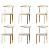 Faux Leather Linen Open Low Back Dining Side Chair Image - 77