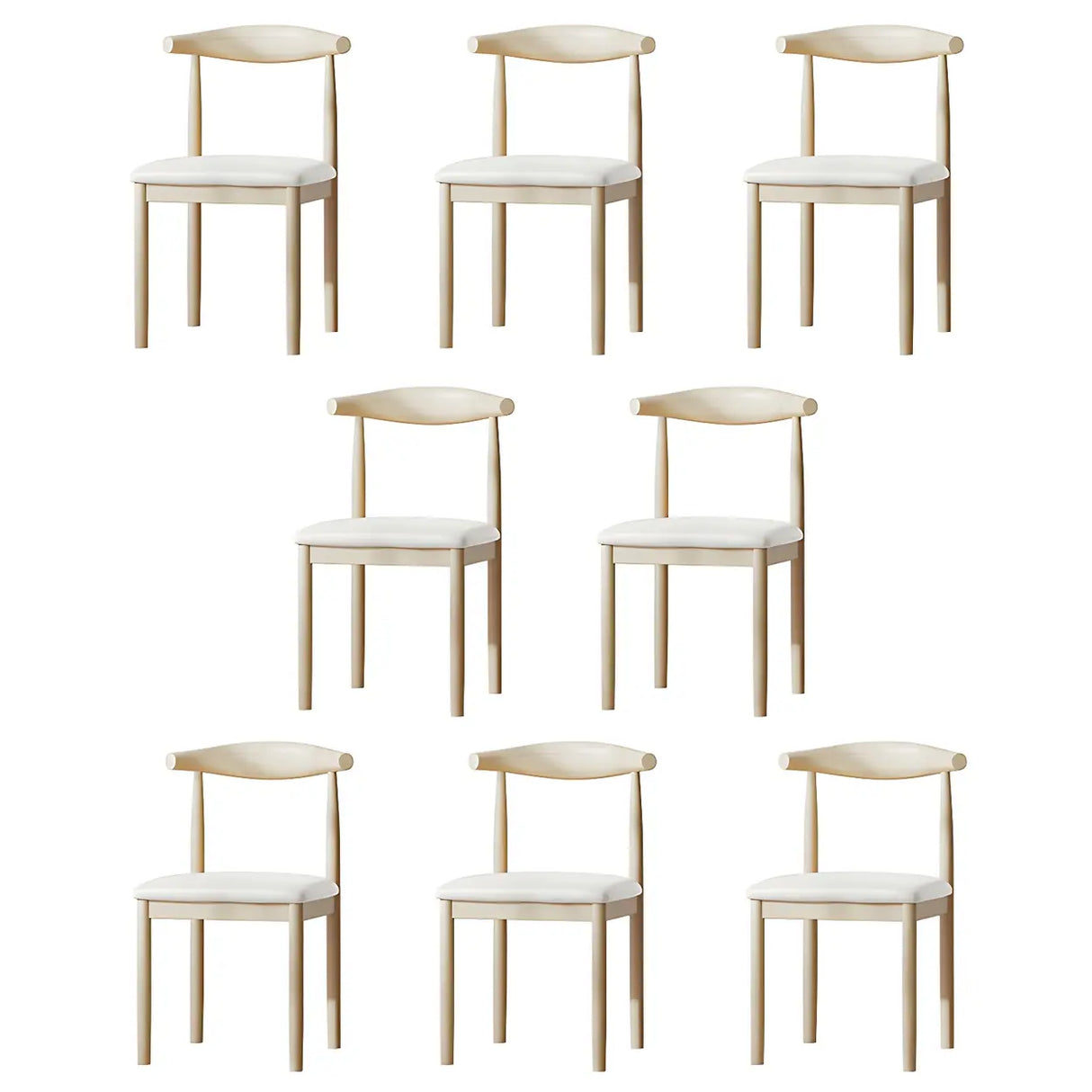 Faux Leather Linen Open Low Back Dining Side Chair Image - 78