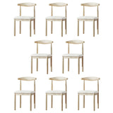 Faux Leather Linen Open Low Back Dining Side Chair Image - 78