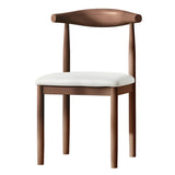Faux Leather Linen Open Low Back Dining Side Chair Image - 7