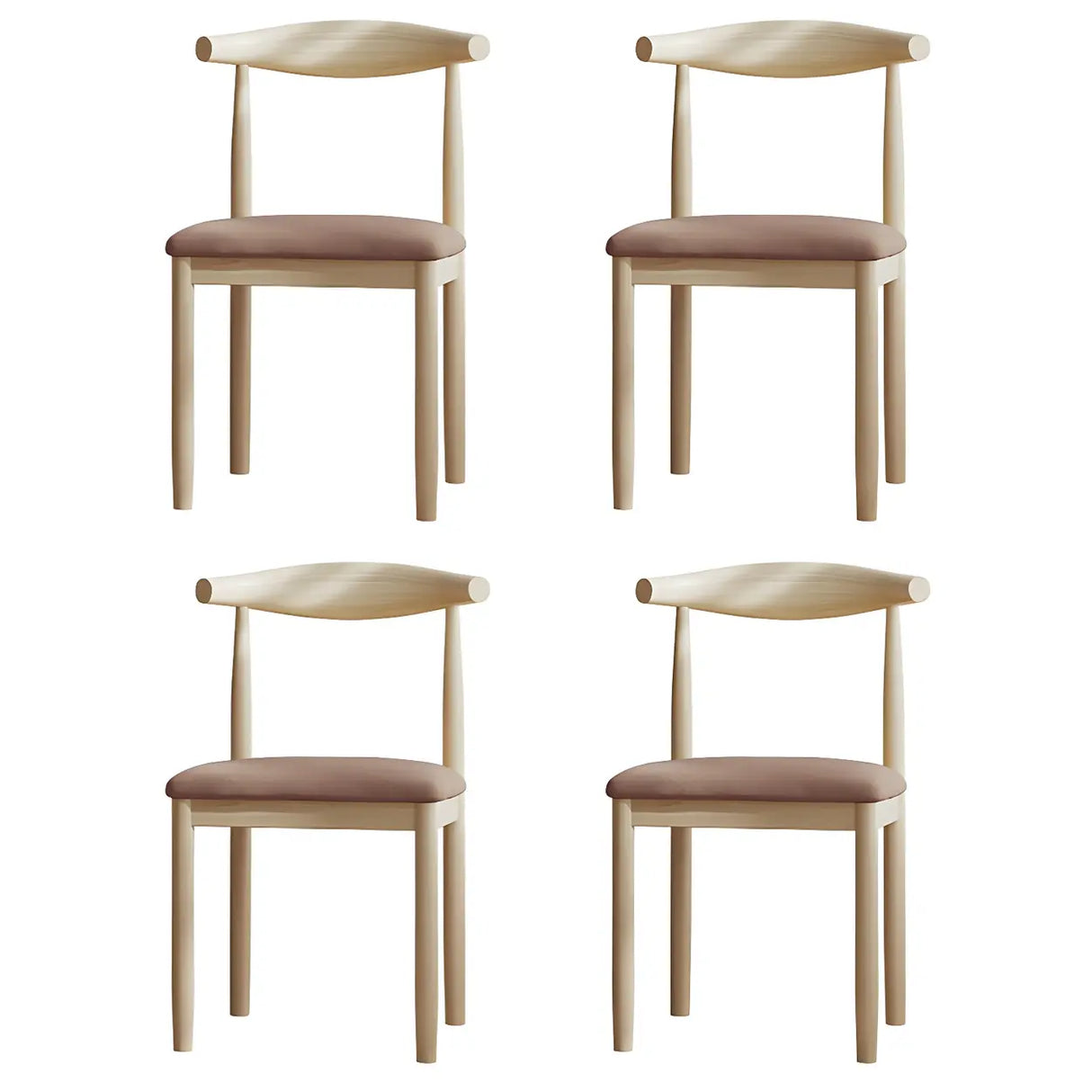Faux Leather Linen Open Low Back Dining Side Chair Image - 80