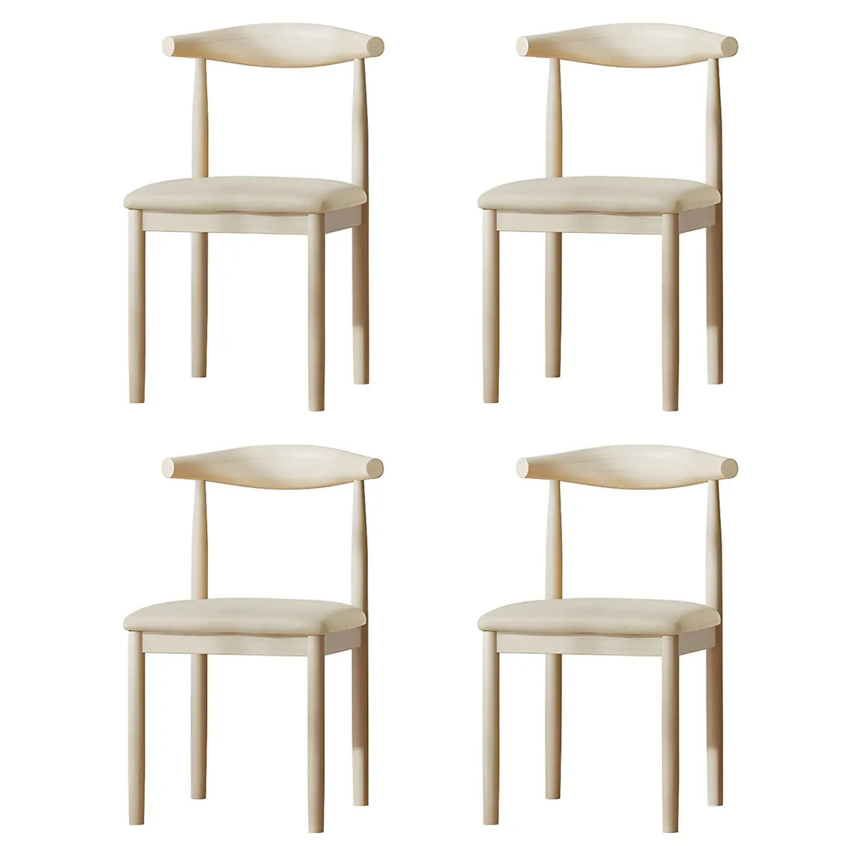 Faux Leather Linen Open Low Back Dining Side Chair Image - 83