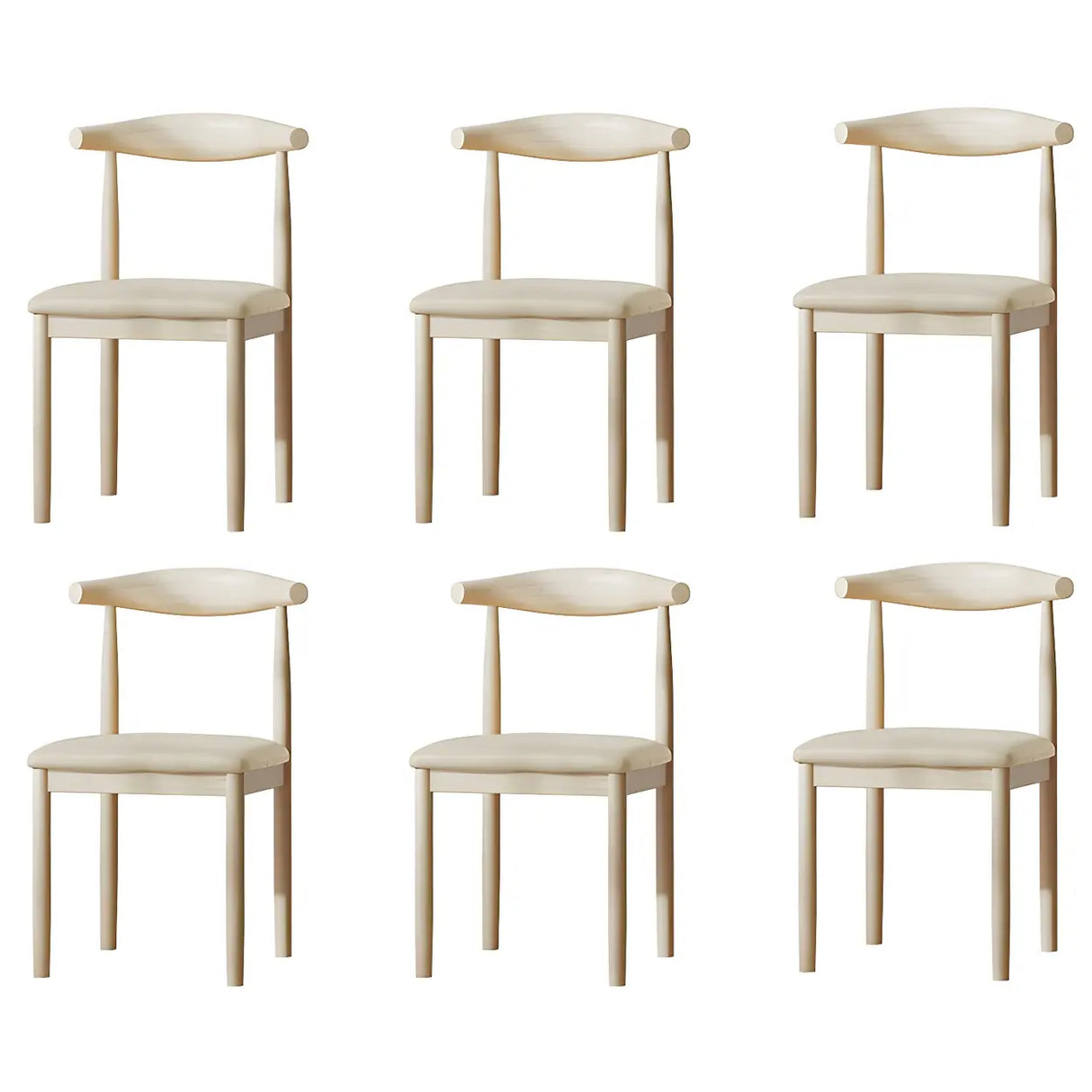 Faux Leather Linen Open Low Back Dining Side Chair Image - 84