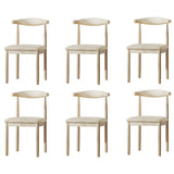 Faux Leather Linen Open Low Back Dining Side Chair Image - 84