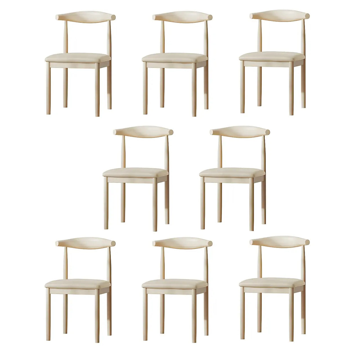 Faux Leather Linen Open Low Back Dining Side Chair Image - 85