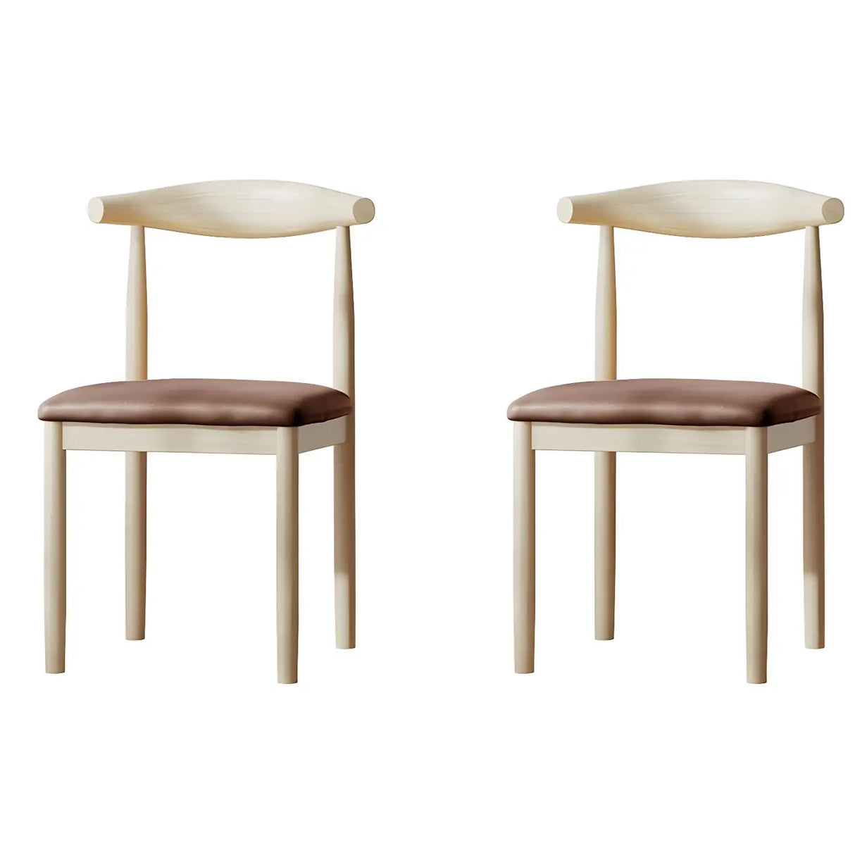 Faux Leather Linen Open Low Back Dining Side Chair Image - 86