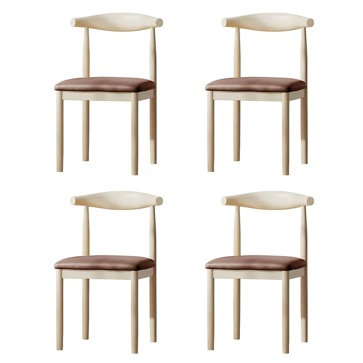 Faux Leather Linen Open Low Back Dining Side Chair Image - 87