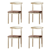 Faux Leather Linen Open Low Back Dining Side Chair Image - 87