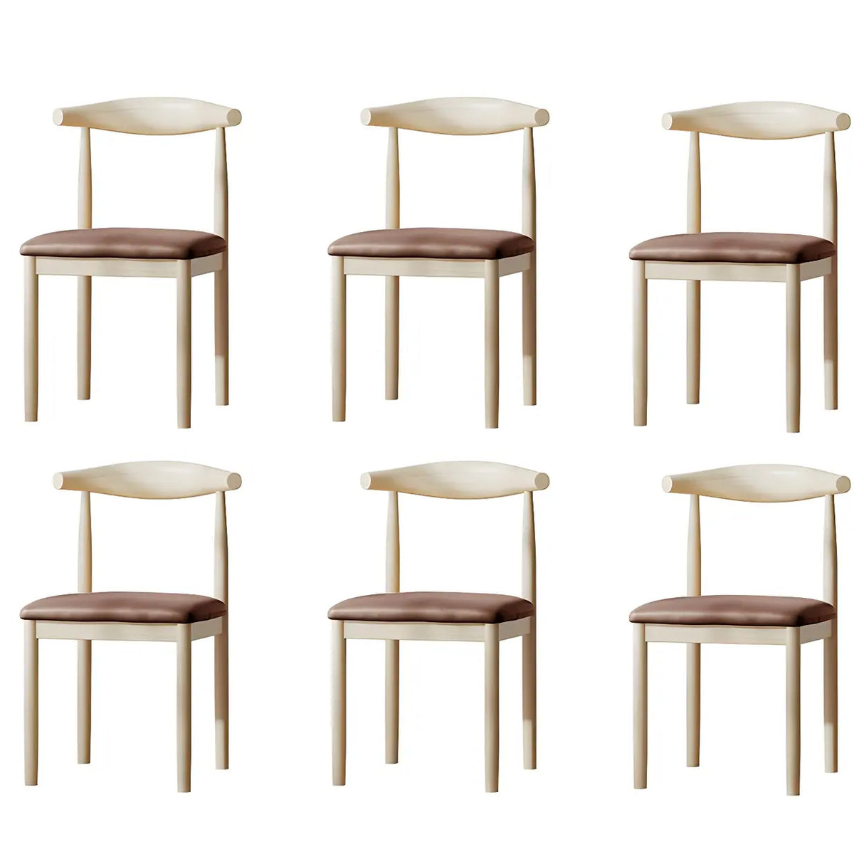 Faux Leather Linen Open Low Back Dining Side Chair Image - 88