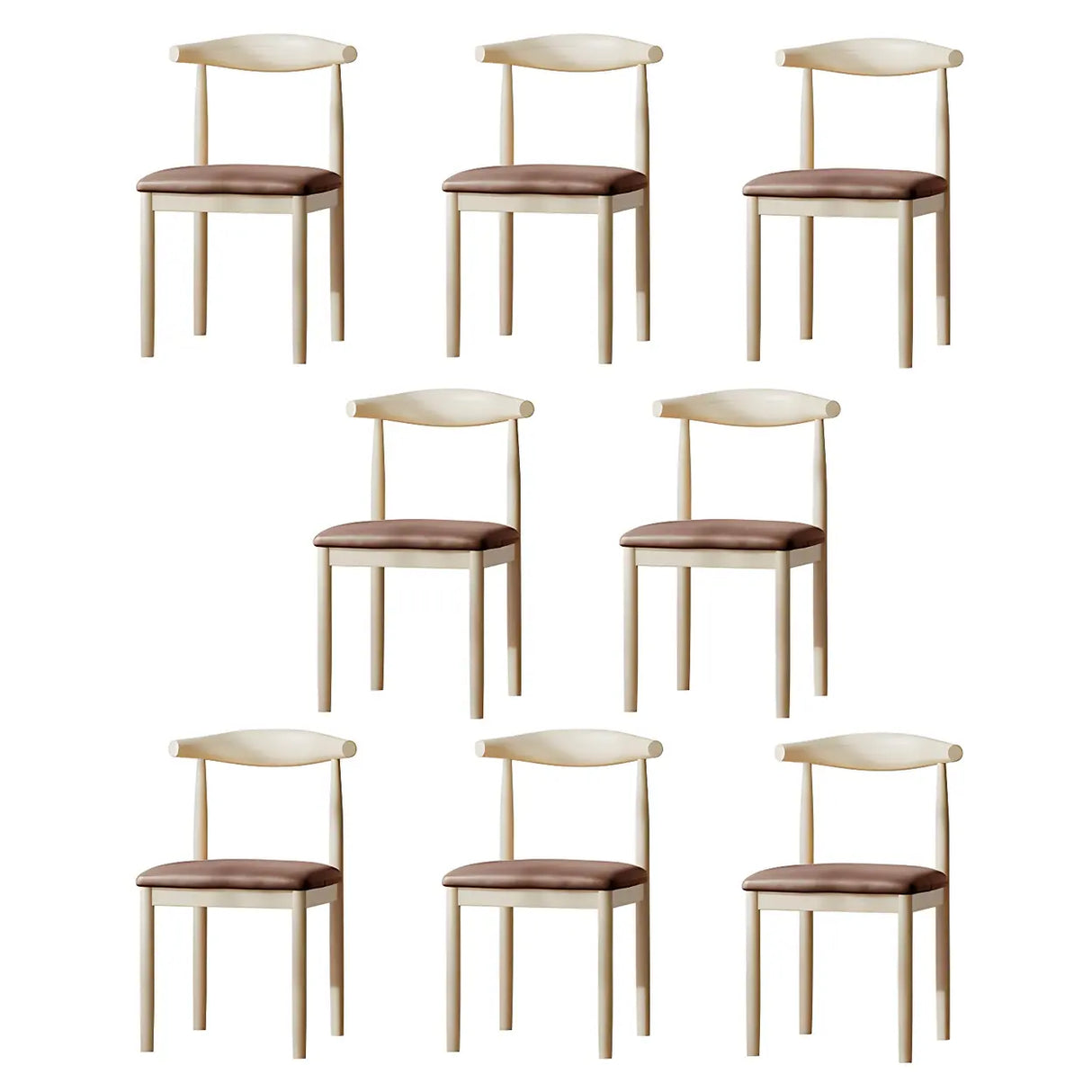 Faux Leather Linen Open Low Back Dining Side Chair Image - 89