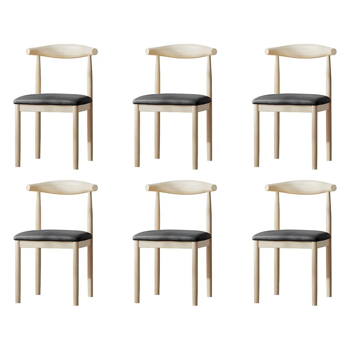 Faux Leather Linen Open Low Back Dining Side Chair Image - 91