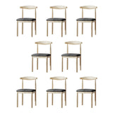 Faux Leather Linen Open Low Back Dining Side Chair Image - 92