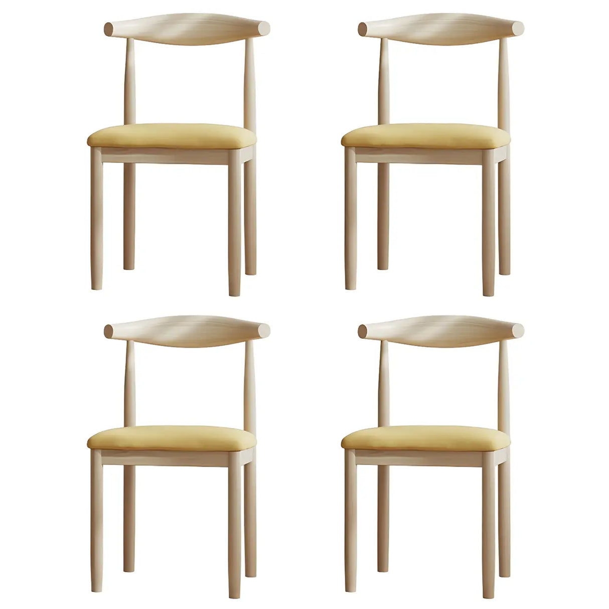 Faux Leather Linen Open Low Back Dining Side Chair Image - 94