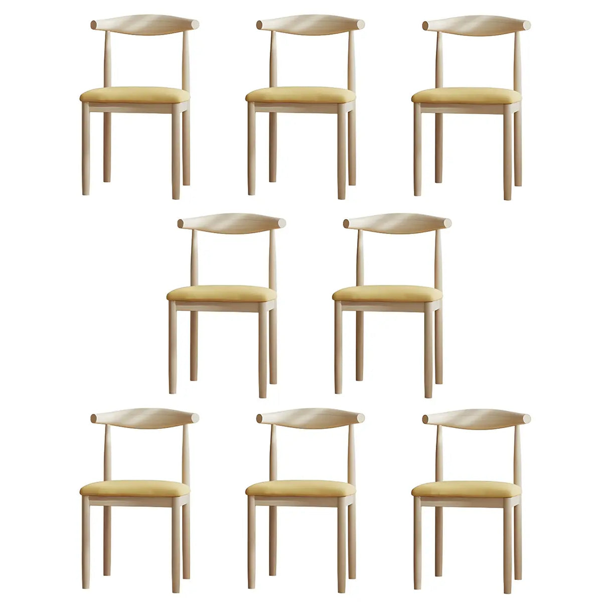 Faux Leather Linen Open Low Back Dining Side Chair Image - 96
