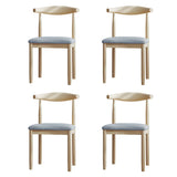 Faux Leather Linen Open Low Back Dining Side Chair Image - 98