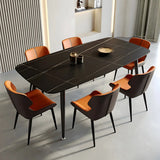 Faux Leather Low Solid Back Armless Dining Side Chair Image - 4