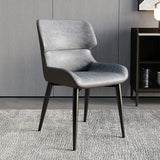 Faux Leather Low Solid Back Armless Dining Side Chair Image - 47