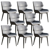 Faux Leather Low Solid Back Armless Dining Side Chair Image - 51