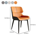 Faux Leather Low Solid Back Armless Dining Side Chair #size