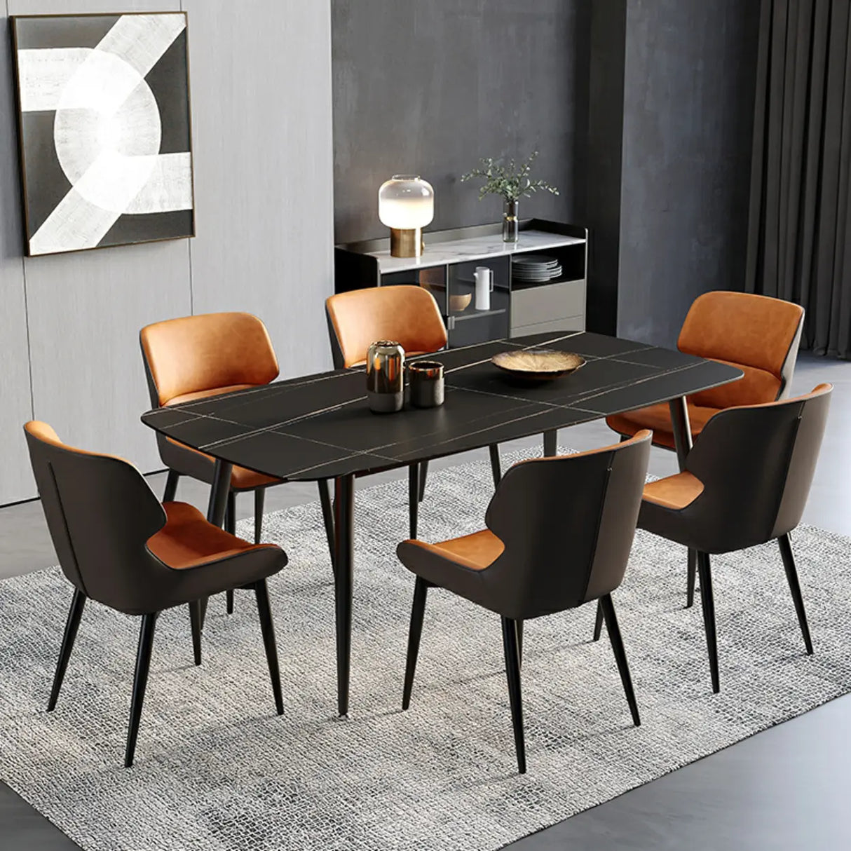 Faux Leather Low Solid Back Armless Dining Side Chair Image - 19