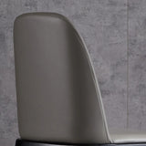 Faux Leather Seating Armchair Wood Dining Chair Khaki Image - 10