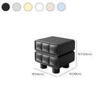 Faux Leather Short Kids Nightstand with Two Drawers #size