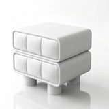 Faux Leather Short Kids Nightstand with Two Drawers Image - 8